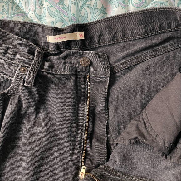 Levi's Women's Black 94 Baggy Straight Leg Jeans - Picture 3 of 8